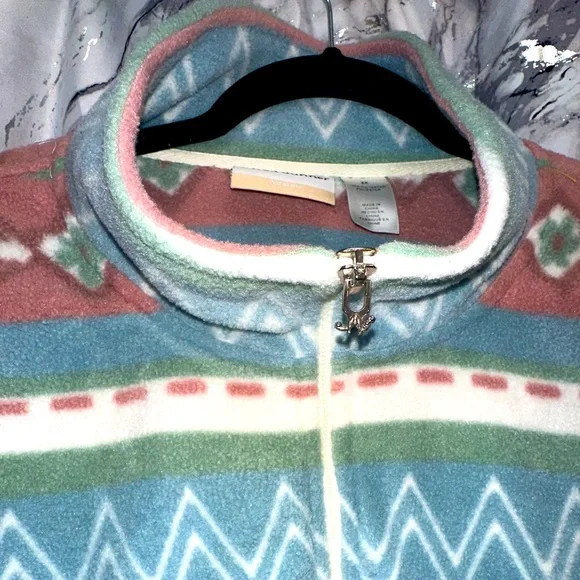 Vintage Alfred Dunner Nautical full zip Coastal Grandma style Plushy Fleece XXL - Picture 4 of 9